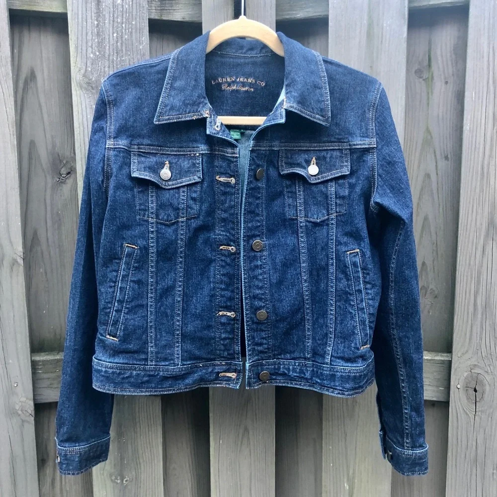 Ralph Lauren Quality Denim Button Down Long Sleeve Jean Casual Barn Jacket EUC M - Picture 2 of 5